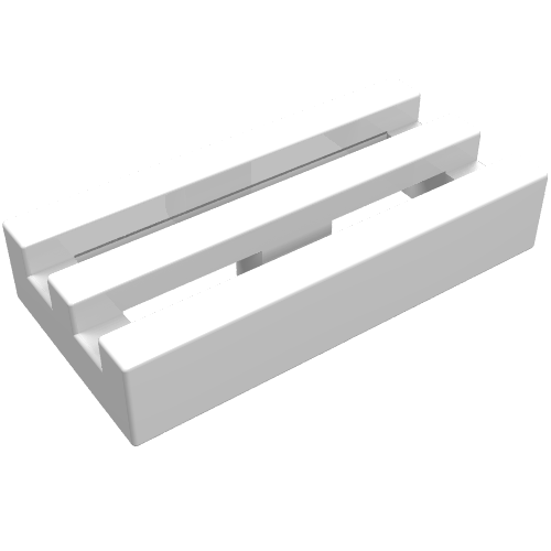 Tile Special 1 × 2 Grille without Bottom Groove Weiß