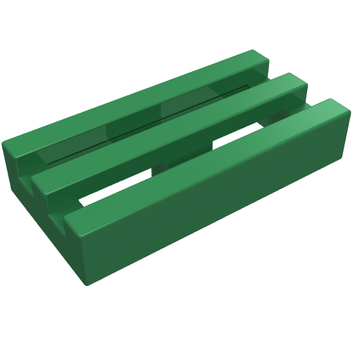 Tile Special 1 × 2 Grille without Bottom Groove Green