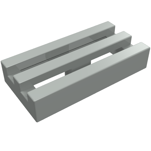 Tile Special 1 × 2 Grille without Bottom Groove Hellgrau