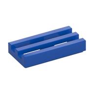 Tile Special 1 × 2 Grille with Bottom Groove Blue