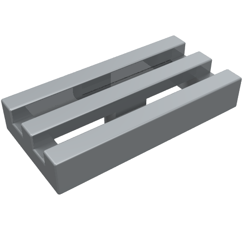 Tile Special 1 × 2 Grille with Bottom Groove Perlhellgrau
