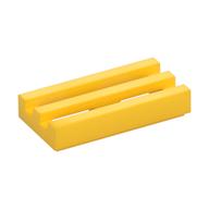 Tile Special 1 × 2 Grille with Bottom Groove Gelb