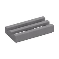 Tile Special 1 × 2 Grille with Bottom Groove Mattsilber