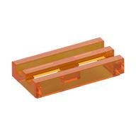 Tile Special 1 × 2 Grille with Bottom Groove Transparent-Orange
