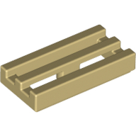 Tile Special 1 × 2 Grille with Bottom Groove Tan