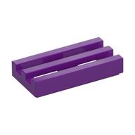 Tile Special 1 × 2 Grille with Bottom Groove Purple