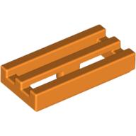 Tile Special 1 × 2 Grille with Bottom Groove Orange