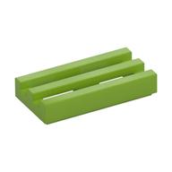 Tile Special 1 × 2 Grille with Bottom Groove Lime