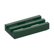 Tile Special 1 × 2 Grille with Bottom Groove Dark Green