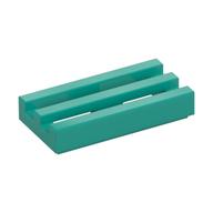 Tile Special 1 × 2 Grille with Bottom Groove Dark Turquoise