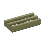 Tile Special 1 × 2 Grille with Bottom Groove Olivgrün