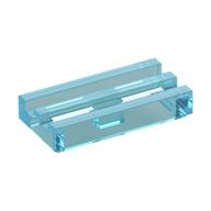 Tile Special 1 × 2 Grille with Bottom Groove Trans-Light Blue