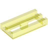 Tile Special 1 × 2 Grille with Bottom Groove Trans-Neon Green