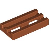 Tile Special 1 × 2 Grille with Bottom Groove Dunkelorange