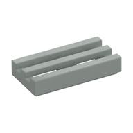 Tile Special 1 × 2 Grille with Bottom Groove Hellgrau