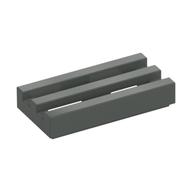 Tile Special 1 × 2 Grille with Bottom Groove Dark Gray