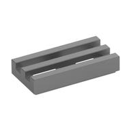 Tile Special 1 × 2 Grille with Bottom Groove Metallic Silver