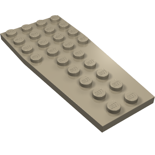Wedge Plate 4 × 9 without Stud Notches Dark Tan
