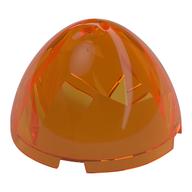 Pod, Elongated, Faceted 4 × 4 × 1 2/3 (Dragon Egg Top) Transparent-Orange