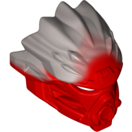 Large Figure Mask of Fire (Unity) with Marbled Flat Silver Pattern Red