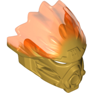 Large Figure Mask of Fire (Unity) with Marbled Trans-Neon Orange Pattern Perlgold