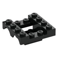 Vehicle Base 4 × 4 × 1 1/3 with Wheel Arches, 2 × 2 Recessed Center and Hole Schwarz