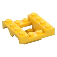 Vehicle Base 4 × 4 × 1 1/3 with Wheel Arches, 2 × 2 Recessed Center and Hole Gelb