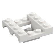 Vehicle Base 4 × 4 × 1 1/3 with Wheel Arches, 2 × 2 Recessed Center and Hole Weiß