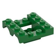 Vehicle Base 4 × 4 × 1 1/3 with Wheel Arches, 2 × 2 Recessed Center and Hole Green