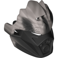 Large Figure Mask of Earth (Unity) with Marbled Flat Silver Pattern Schwarz