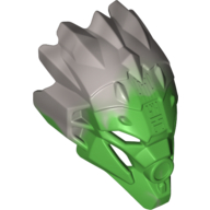 Large Figure Mask of Jungle (Unity) with Marbled Flat Silver Pattern Bright Green