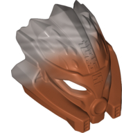 Large Figure Mask with Marbled Flat Silver Pattern Dark Orange