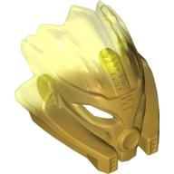 Large Figure Mask with Marbled Trans-Neon Green Pattern Perlgold