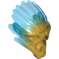 Large Figure Mask of Water (Unity) with Marbled Trans-Dark Blue Print Pearl Gold