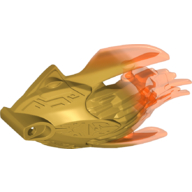 Large Figure Mask with Back with Marbled Trans-Neon Orange Pattern Pearl Gold