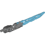 Large Figure Weapon Sword, Protector, with Marbled Medium Azure Blade Pattern Flat Silver
