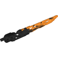 Large Figure Weapon Sword, Protector, with Marbled Orange Blade Pattern Schwarz