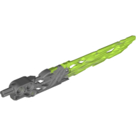 Large Figure Weapon Sword, Protector, with Marbled Lime Blade Pattern Flat Silver