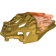 Large Figure Armor, Crystal with Marbled Trans-Neon Orange Pattern Perlgold