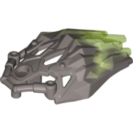 Large Figure Armor, Crystal with Marbled Trans-Bright Green Pattern Flat Silver