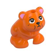 Animal, Hamster, Black Eyes, Whiskers, Black Nose, Bright Pink Ears, Bulging Cheeks print Orange