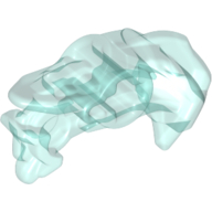 Large Figure Head Connector Block Eye / Brain Stalk Transparent-Hellblau