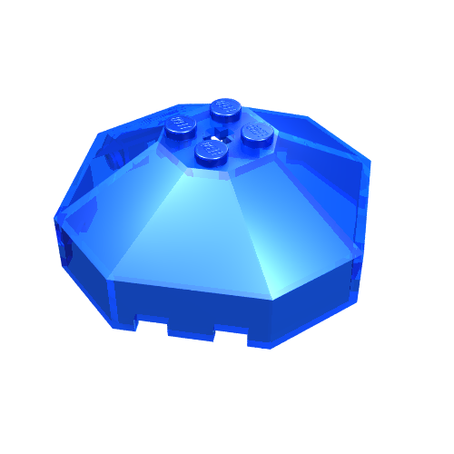 Windscreen 6 × 6 Octagonal Canopy with Axle hole Transparent-Dunkelblau