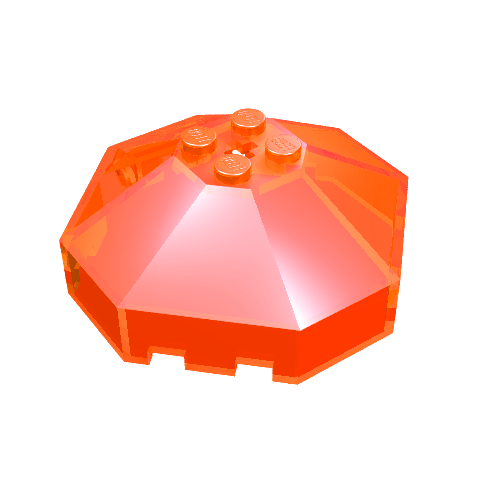 Windscreen 6 × 6 Octagonal Canopy with Axle hole Transparent-Neonorange