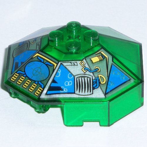 Windscreen 6 × 6 Octagonal Canopy with Axle Hole and Hydronauts Print Trans-Green