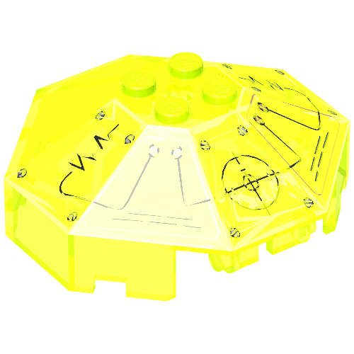 Windscreen 6 × 6 Octagonal Canopy with Axle Hole and Insectoids Print Trans-Neon Green