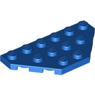 Wedge Plate 3 × 6 Cut Corners Blau