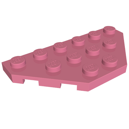 Wedge Plate 3 × 6 Cut Corners Mitteldunkelrosa