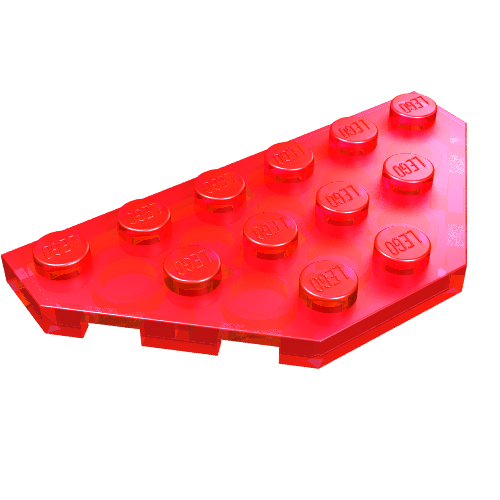 Wedge Plate 3 × 6 Cut Corners Trans-Red