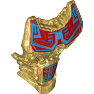 Large Figure Torso Cover with Red and Medium Azure Armour Print Pearl Gold